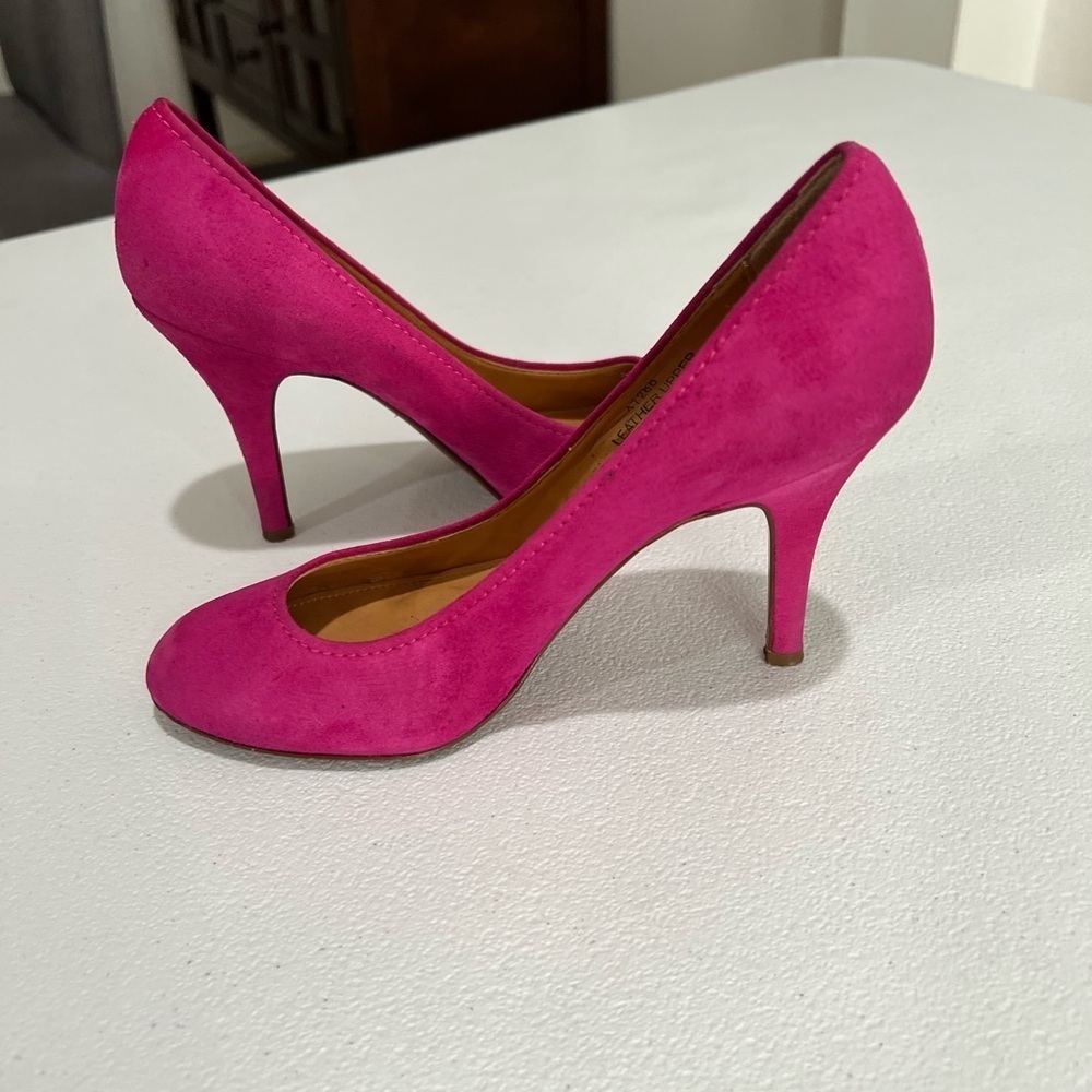 J.Crew Mona Pumps Italian Leather/Suede Excellent 6.5 wildberry - Picture 6 of 9